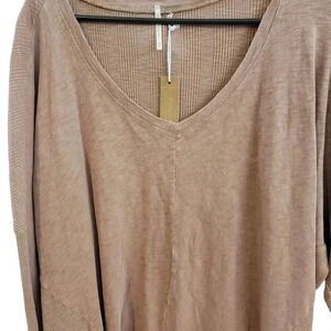 Hello Nite LA Top Womems Large 100% Cotton Athleisure Loungewear Cozy New